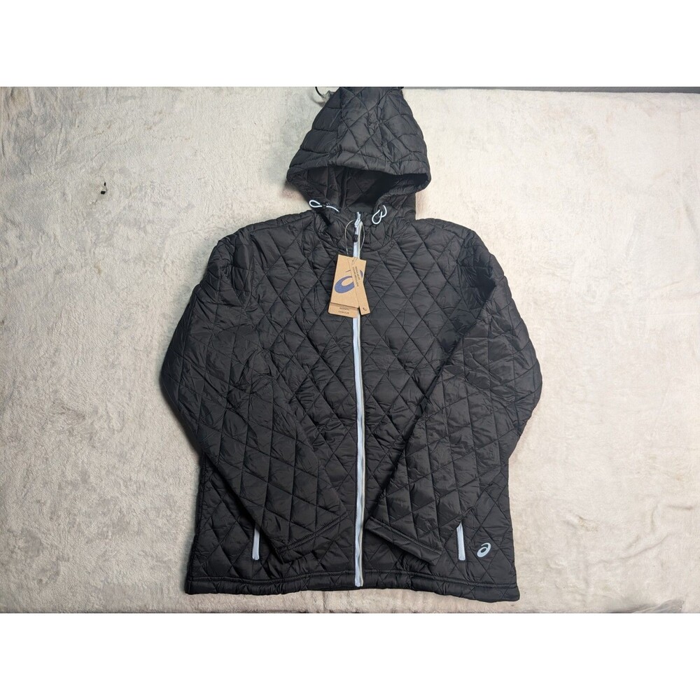 ASICS Women's large Performance Insulated Quilted Hooded Jacket  Black